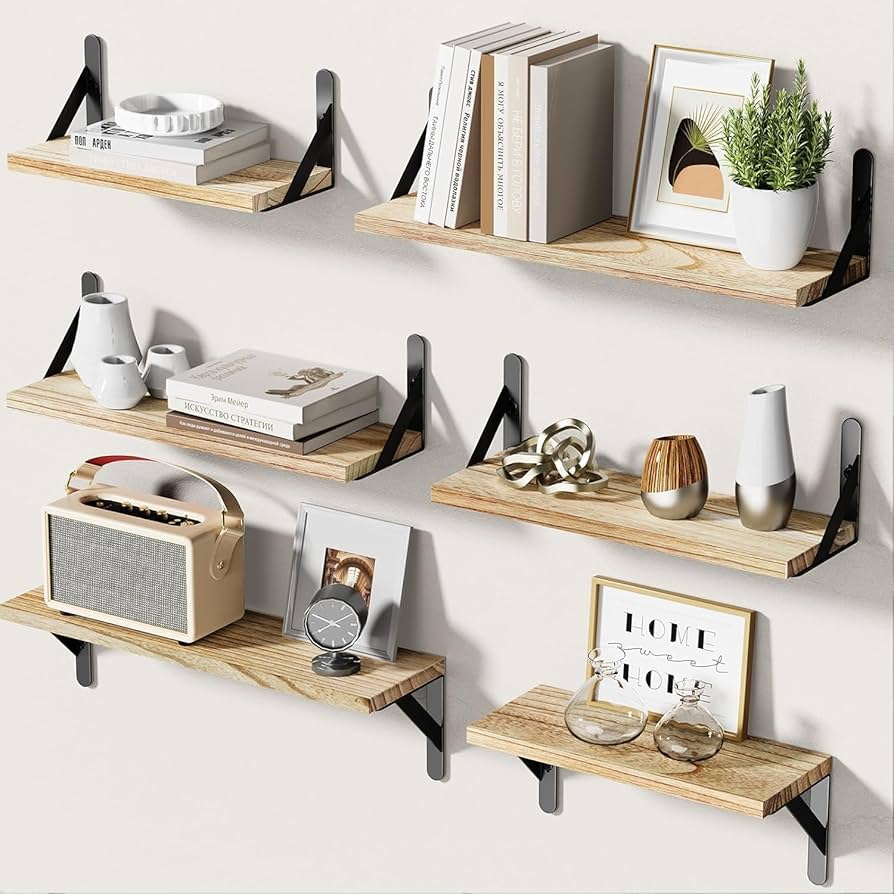 Wooden floating shelves for modern home decor