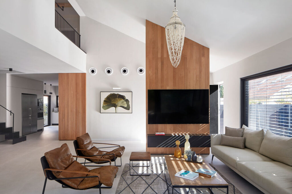 Wooden accent decor for living room interiors