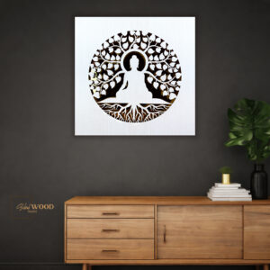Buddha Tree of Life LED Wooden Wall Art | Premium White Décor